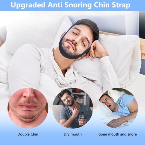 Anti Snoring Chin Strap with 2 Adjustable Velcro, Soft Airflow Chin Strap - Picture 4 of 7